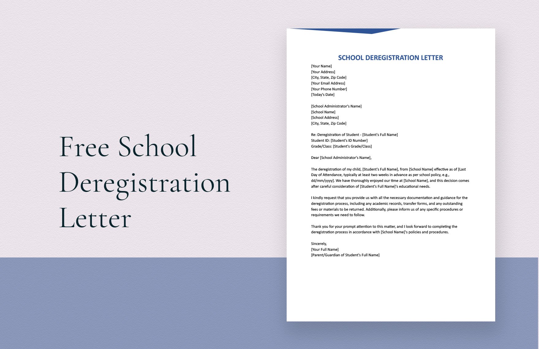 School Deregistration Letter