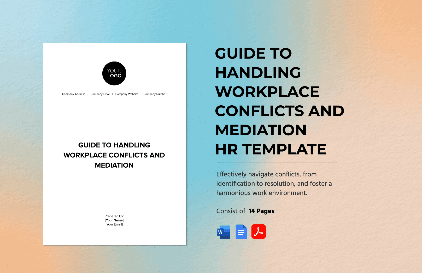 Guide to Handling Workplace Conflicts and Mediation HR Template