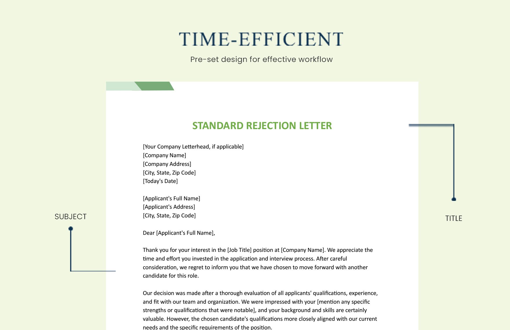 Standard Rejection Letter