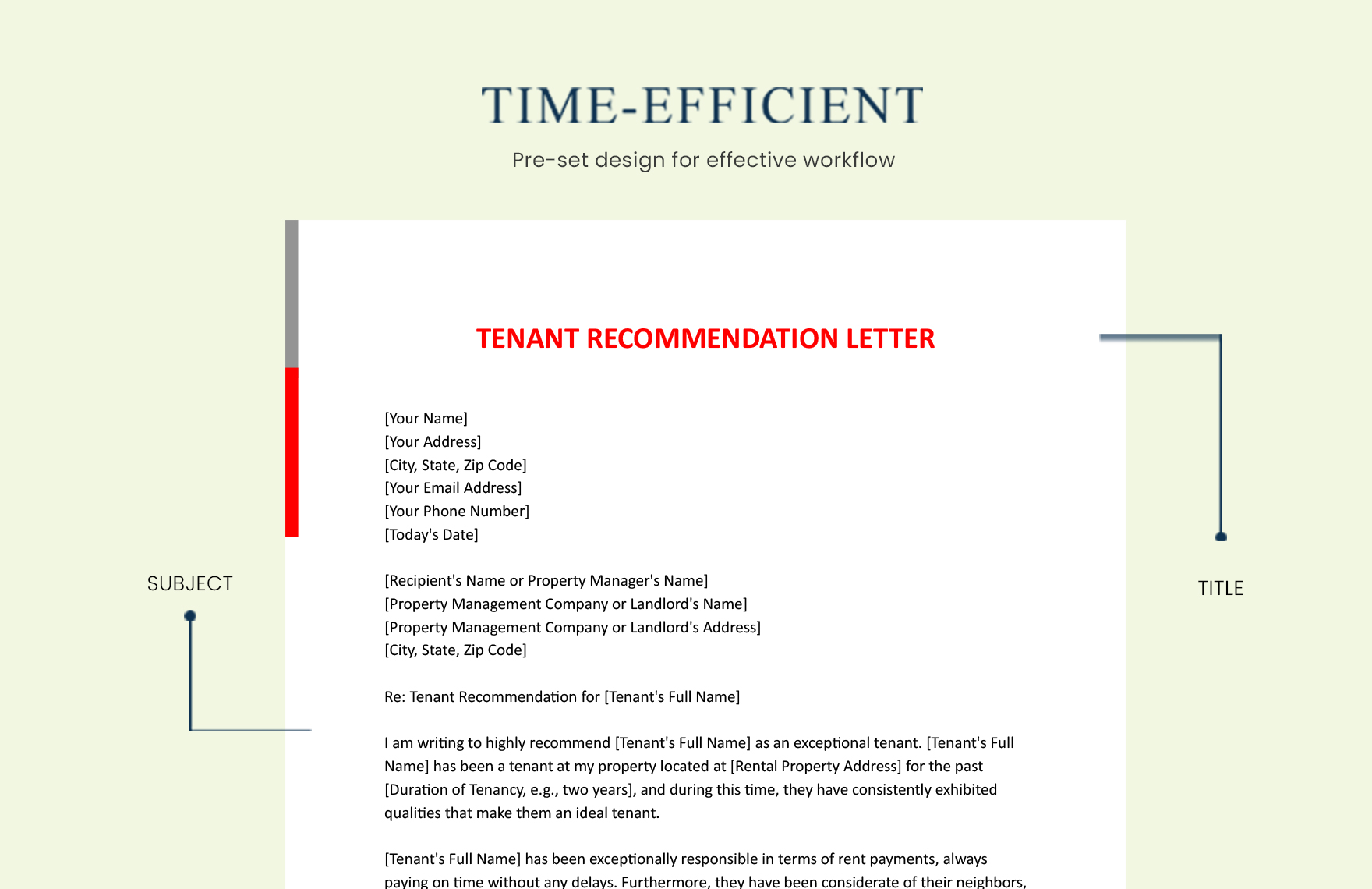 Tenant Recommendation Letter
