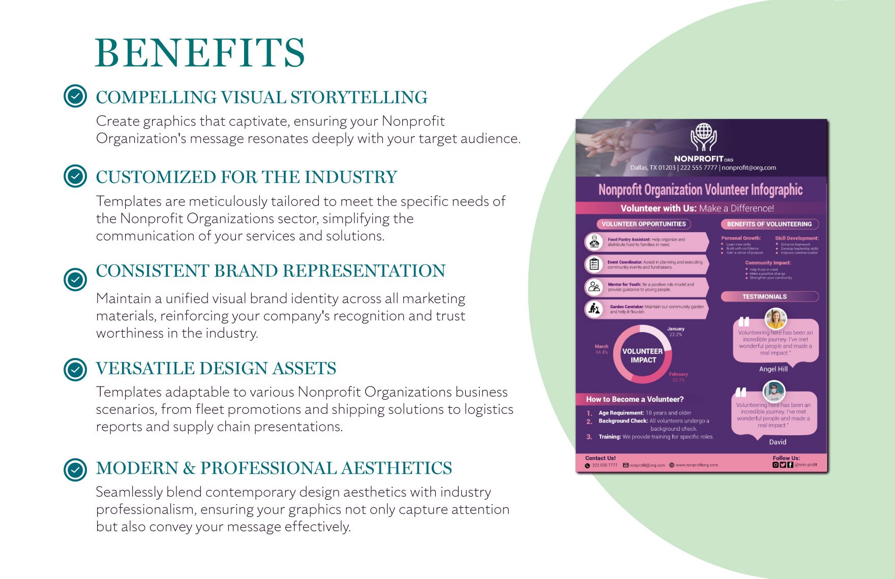 Nonprofit Organization Volunteer Infographic Template