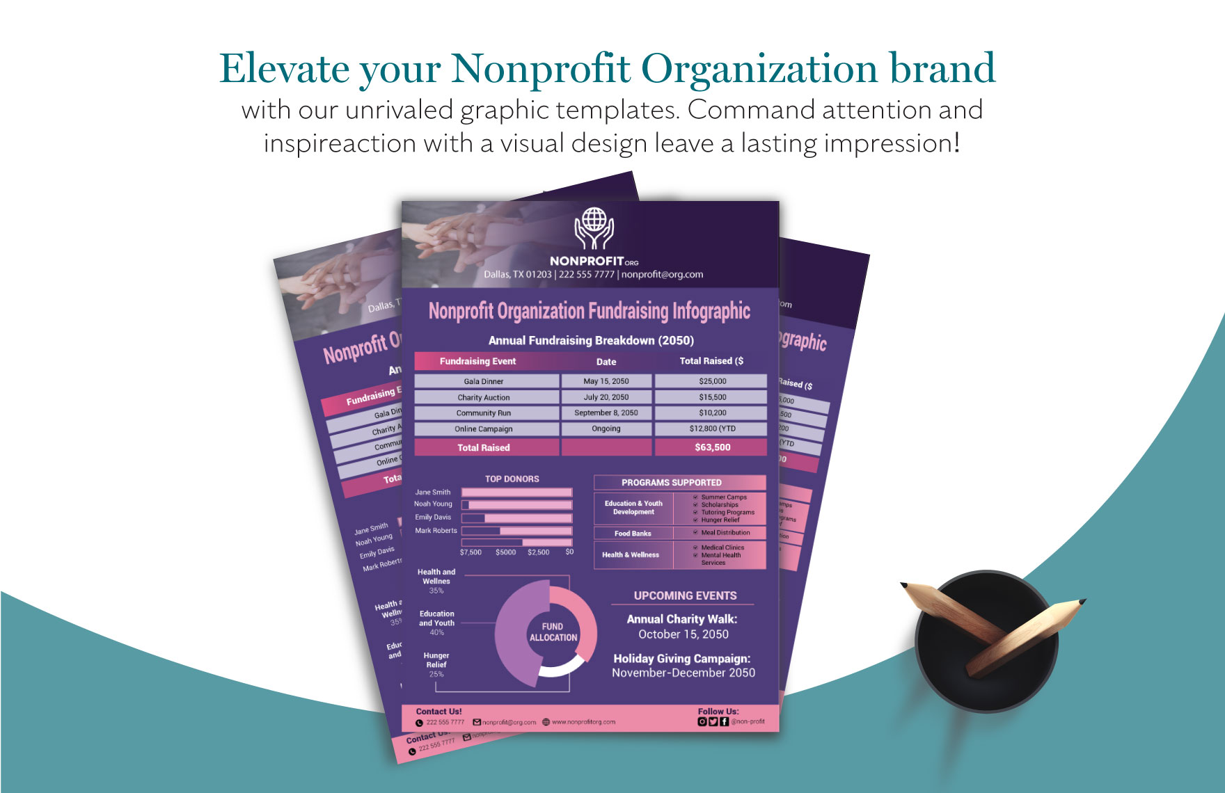 Nonprofit Organization Fundraising Infographic Template