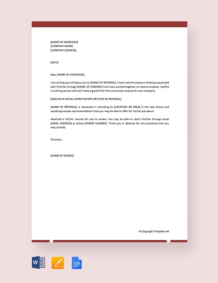 Employment Letter Of Introduction Example - Cover Letter