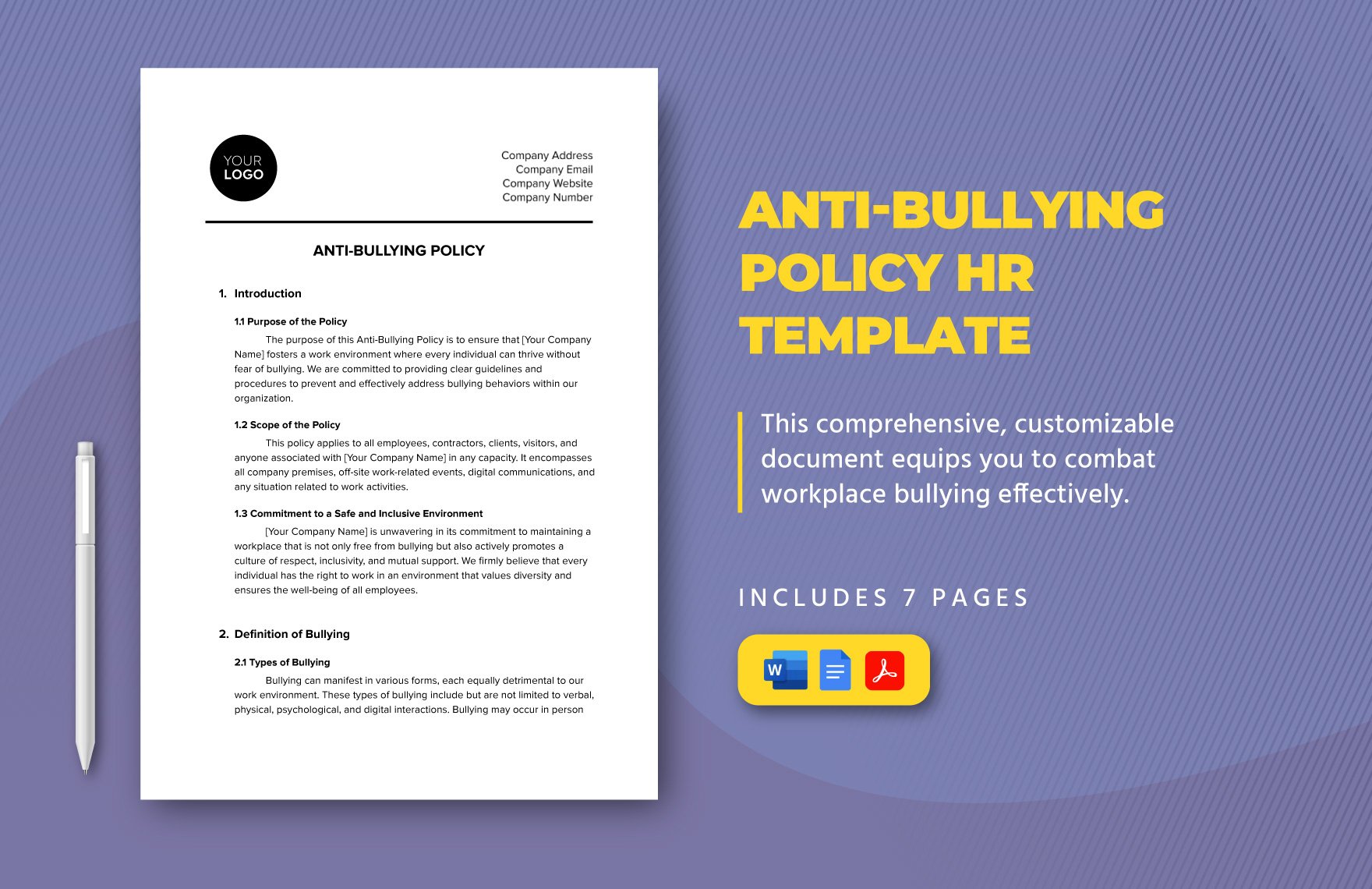 Anti-Bullying Policy HR Template