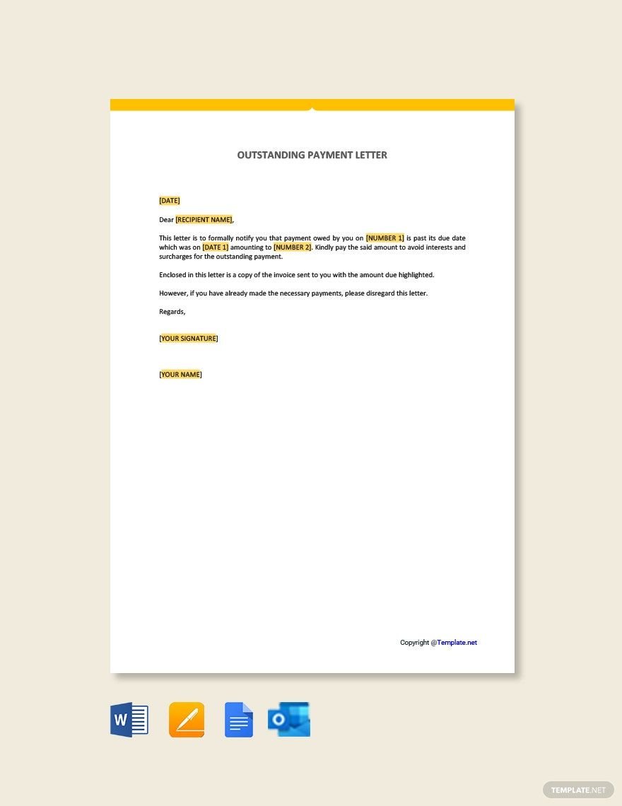 Outstanding Payment Letter Template