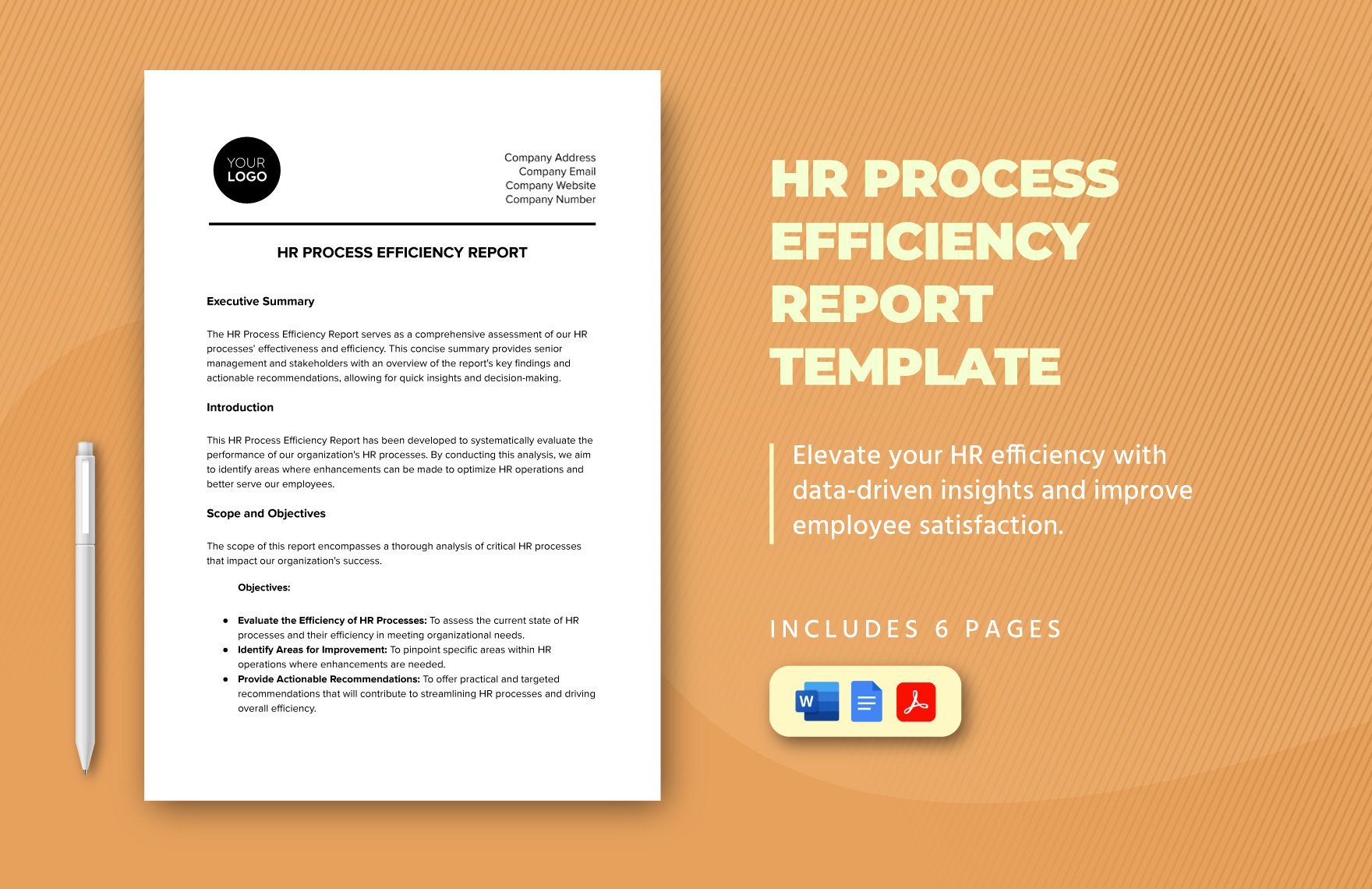 HR Process Efficiency Report Template