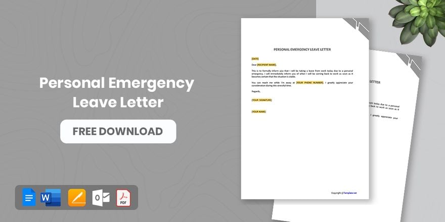 Personal Emergency Leave Letter