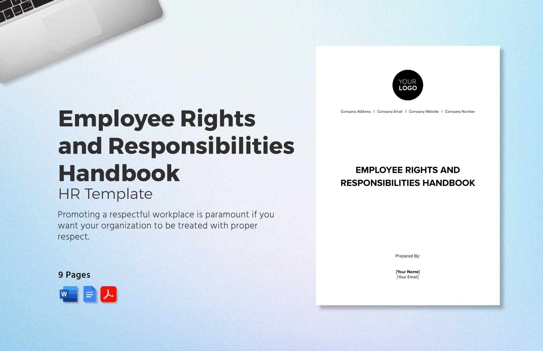 Employee Rights and Responsibilities Handbook HR Template