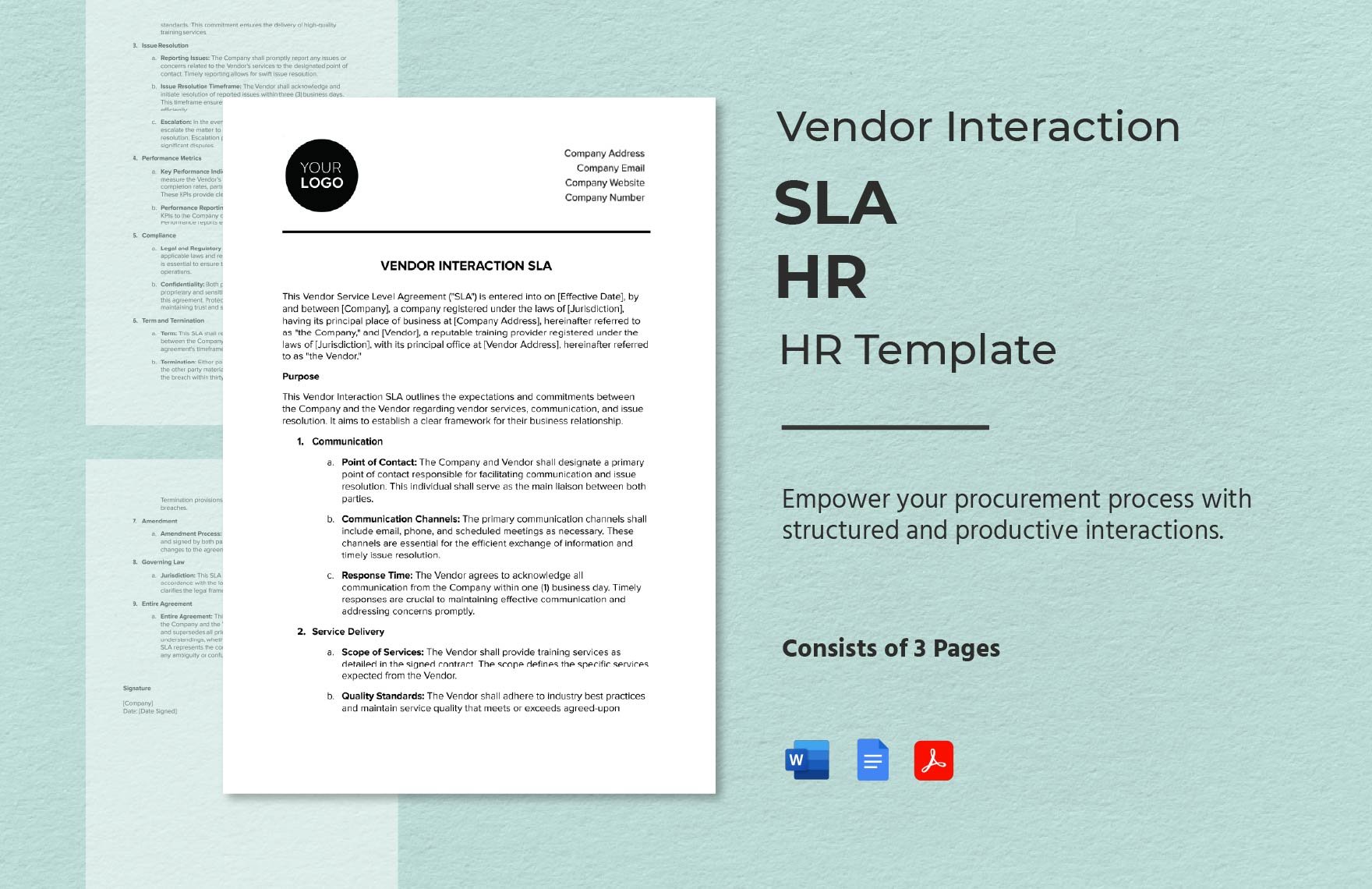 Vendor Interaction SLA HR Template