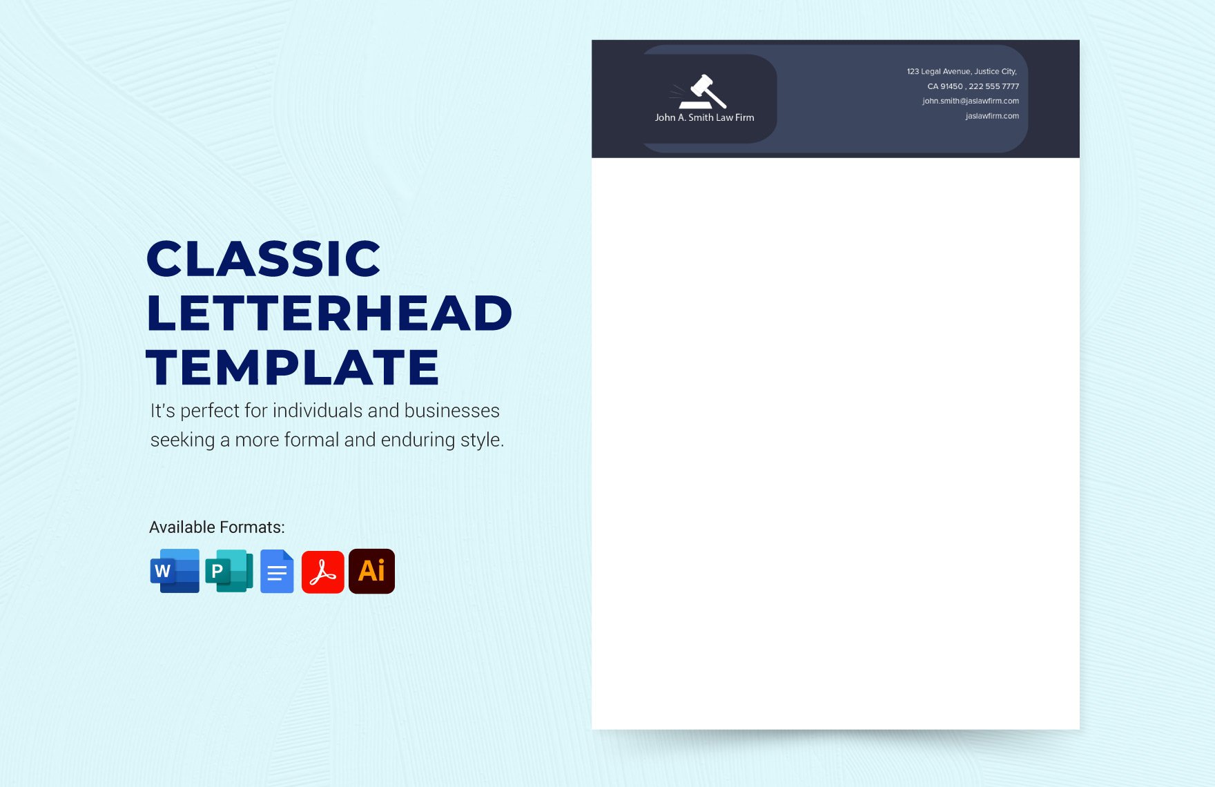 Free Classic Letterhead Template in Word, Google Docs, PDF, Illustrator, Publisher
