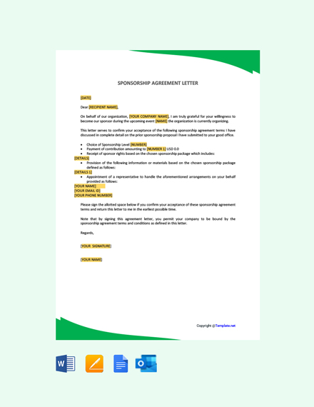 Sports Sponsorship Agreement Template