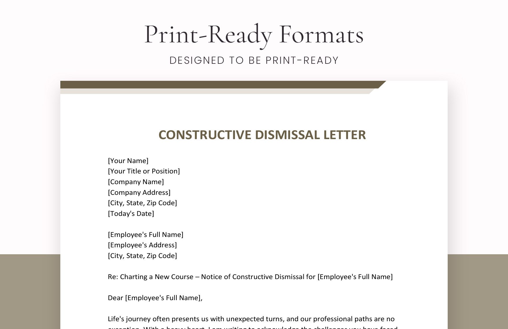 Constructive Dismissal Letter