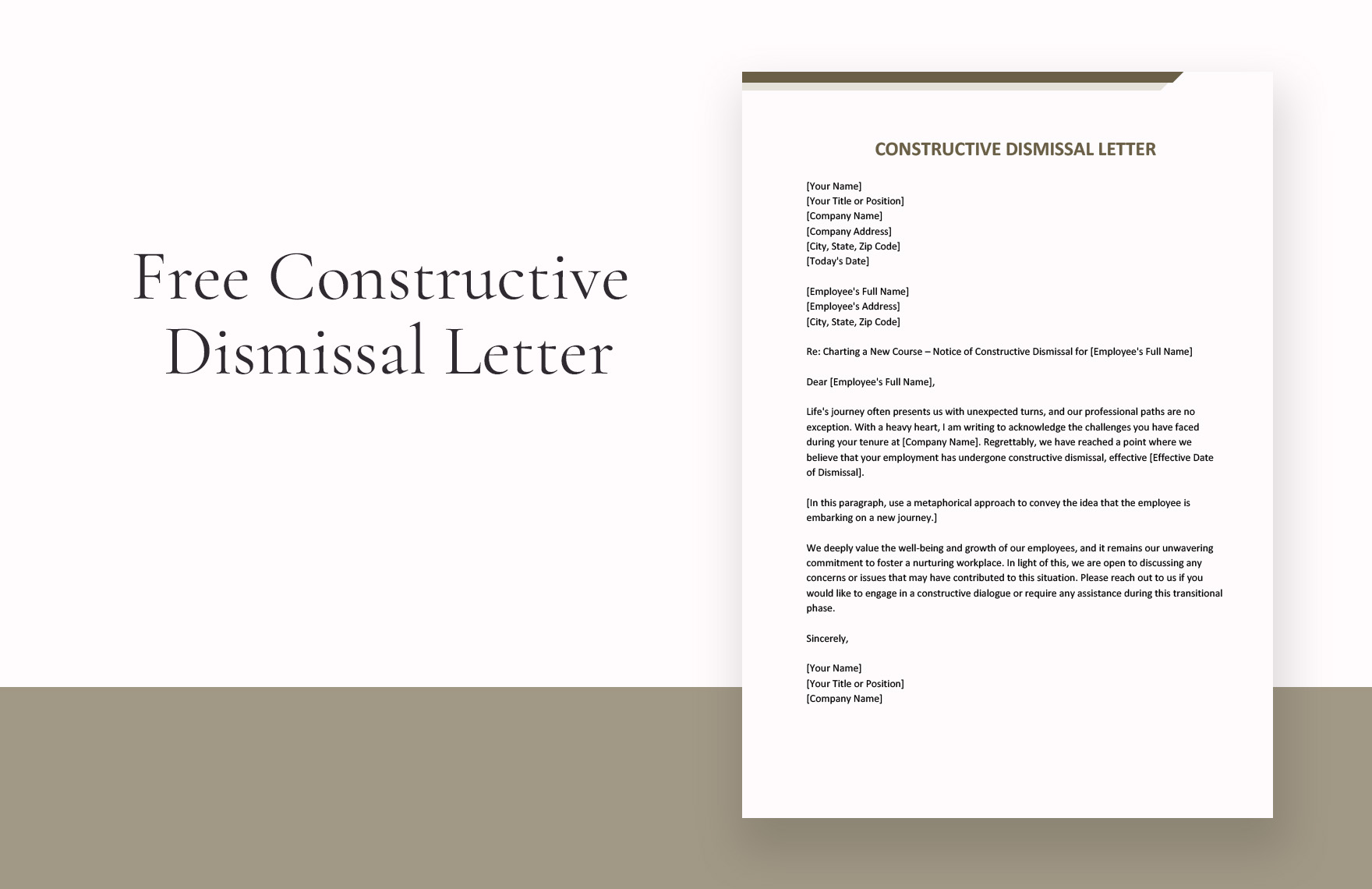 Constructive Dismissal Letter in Word, Google Docs