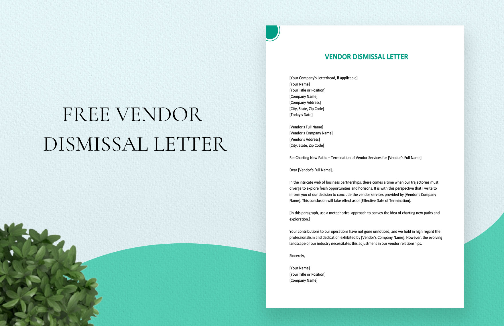 Vendor Dismissal Letter