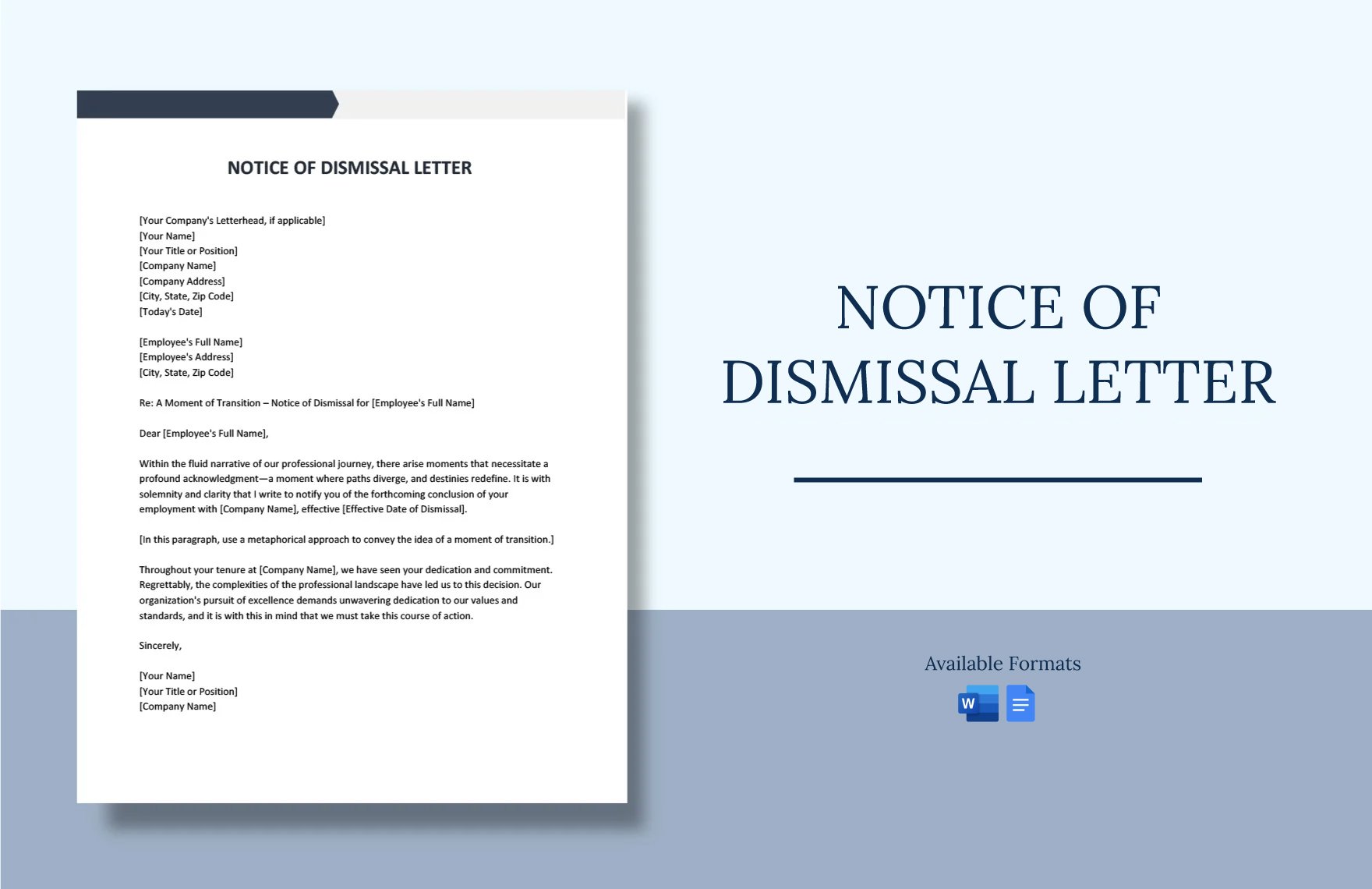 Notice Of Dismissal Letter in Word, Google Docs