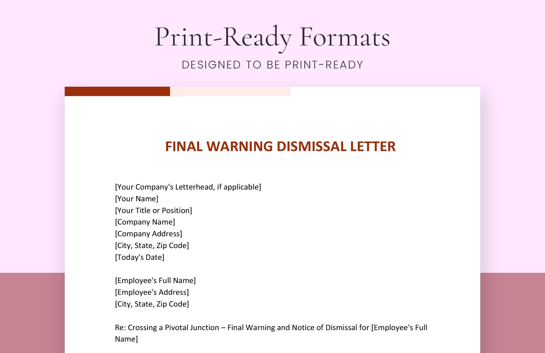 Final Warning Dismissal Letter