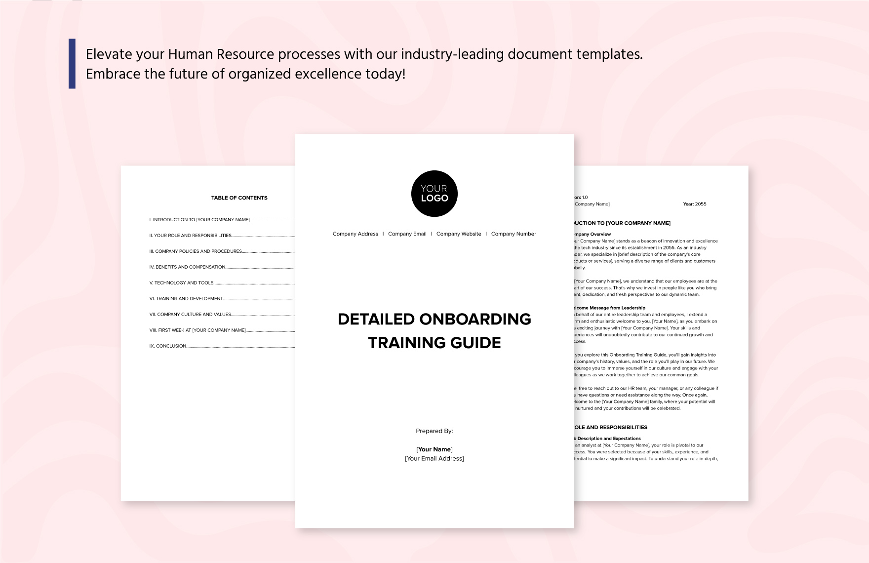 Detailed Onboarding Training Guide HR Template
