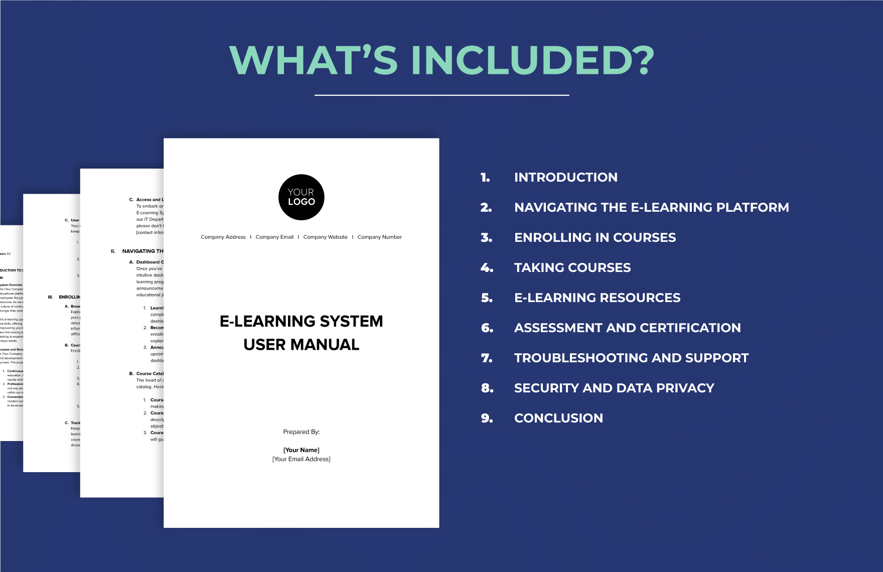 E-learning System User Manual HR Template