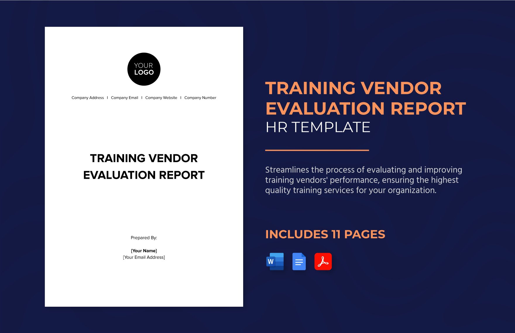 Training Vendor Evaluation Report HR Template in Word, Google Docs, PDF