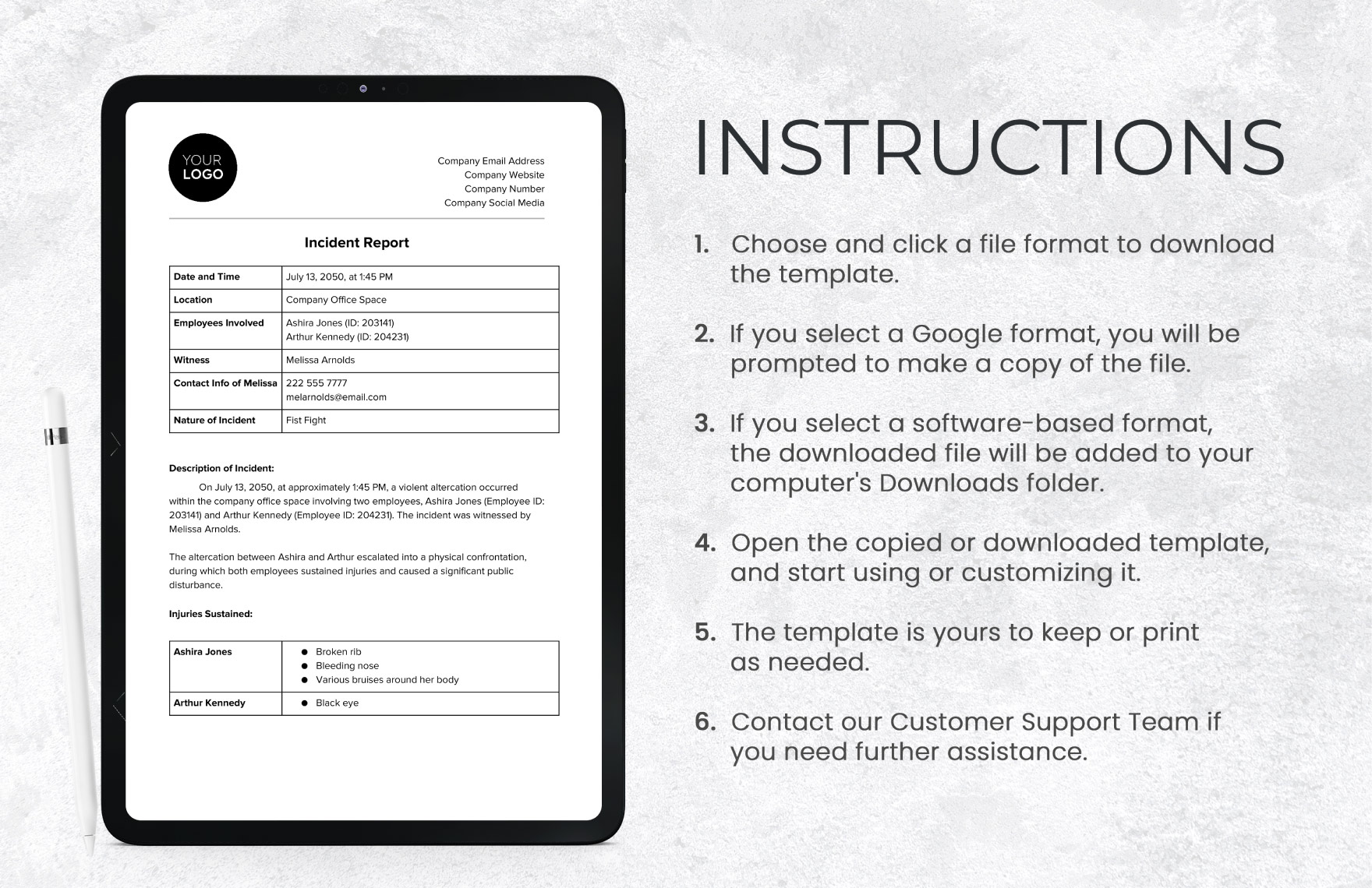 Incident Report HR Template