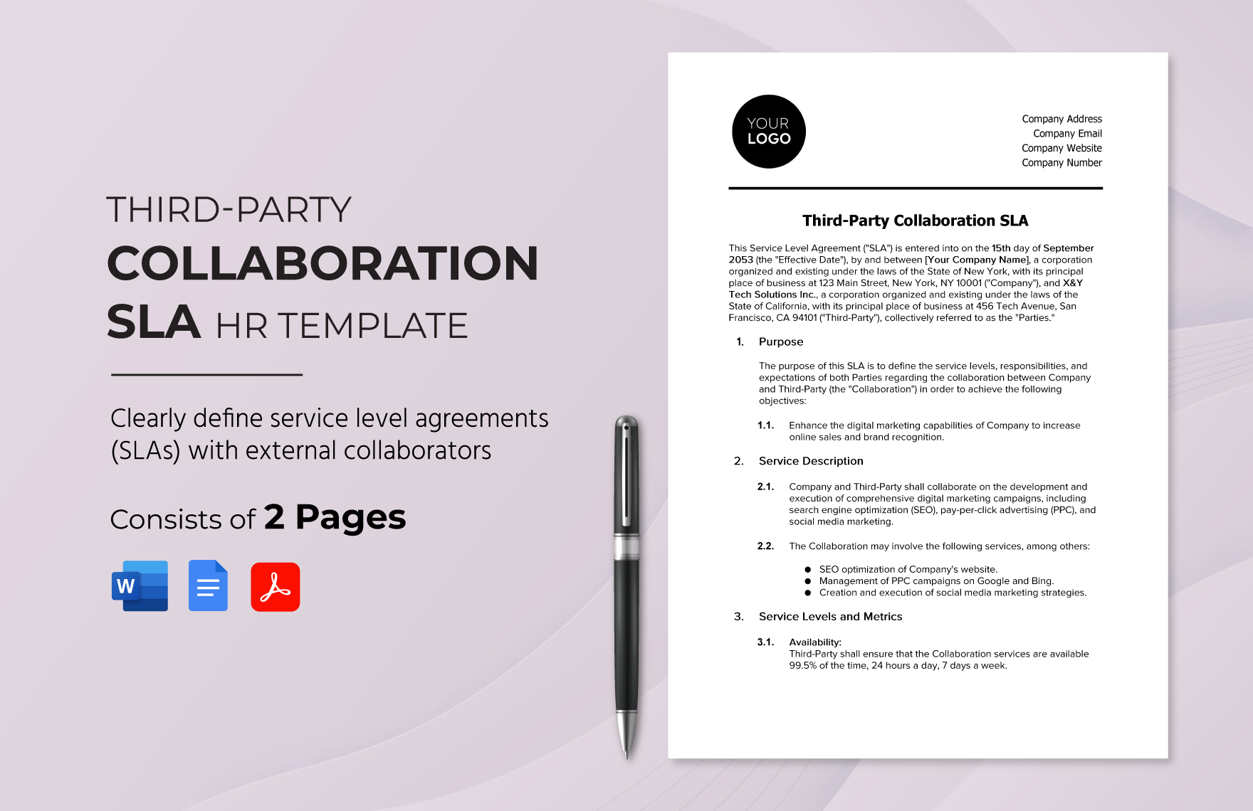 Third-Party Collaboration SLA HR Template