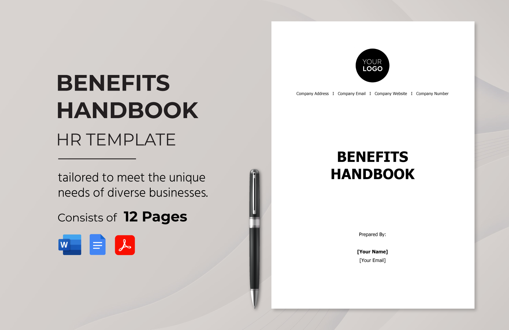 Benefits Handbook HR Template