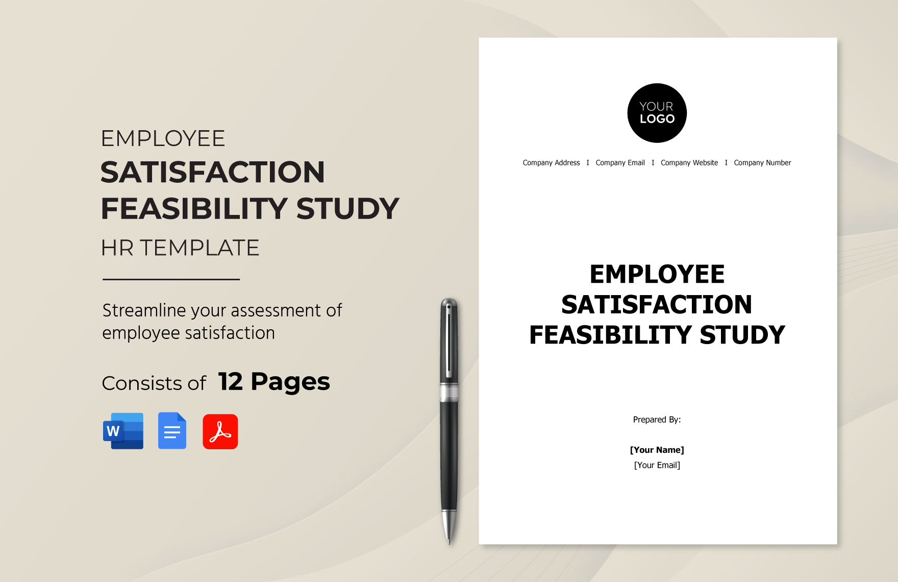 Employee Satisfaction Feasibility Study HR Template