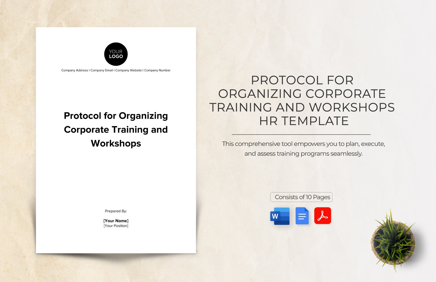 Protocol for Organizing Corporate Training and Workshops HR Template in Word, Google Docs, PDF