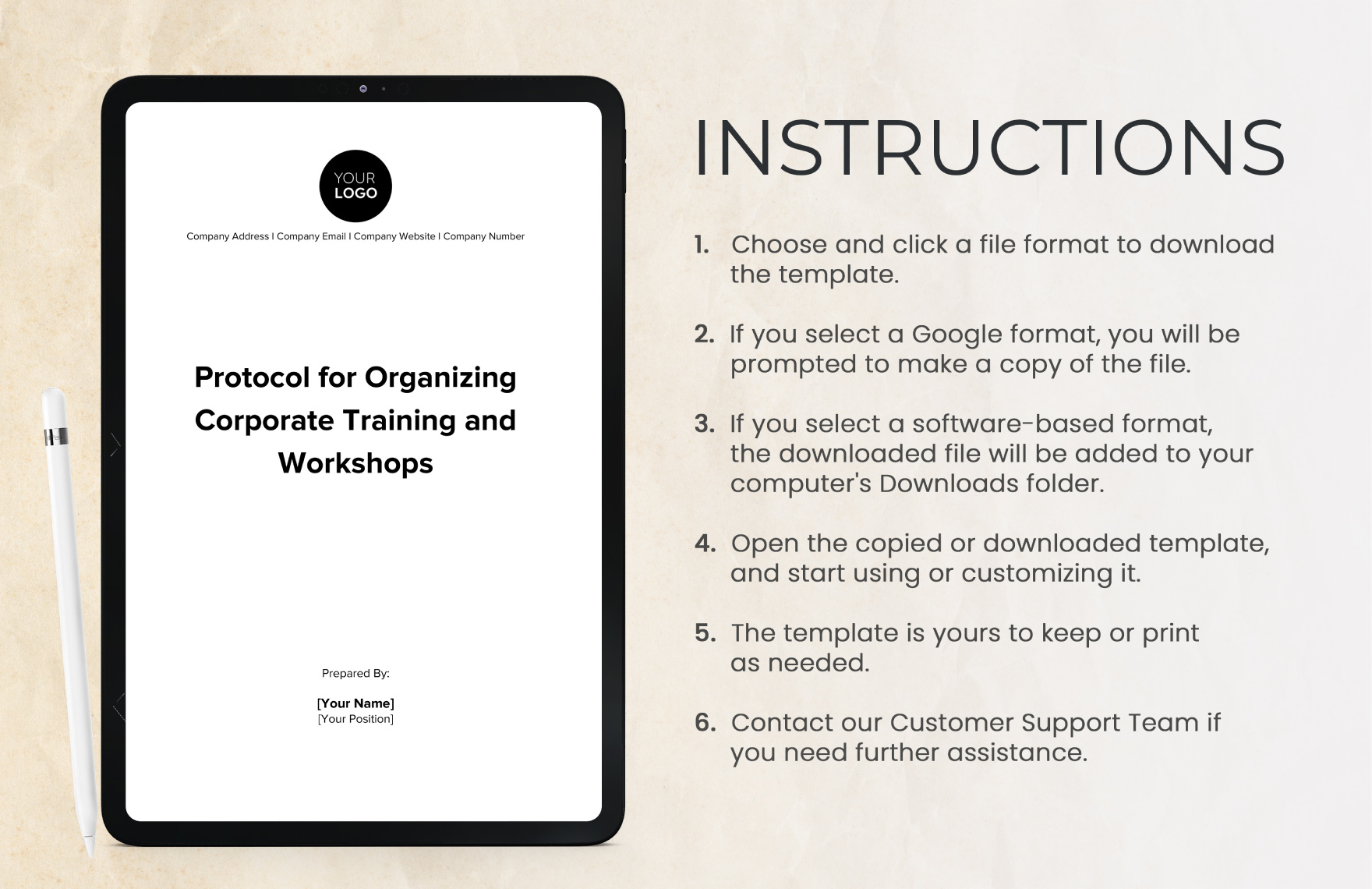 Protocol for Organizing Corporate Training and Workshops HR Template