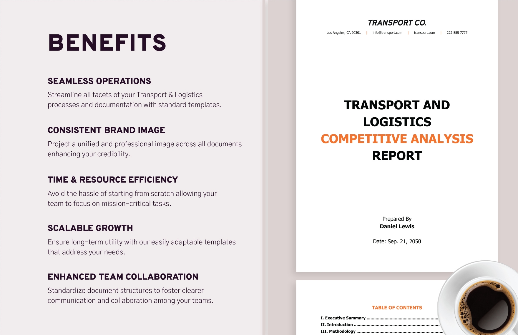 Transport and Logistics Competitive Analysis Report Template