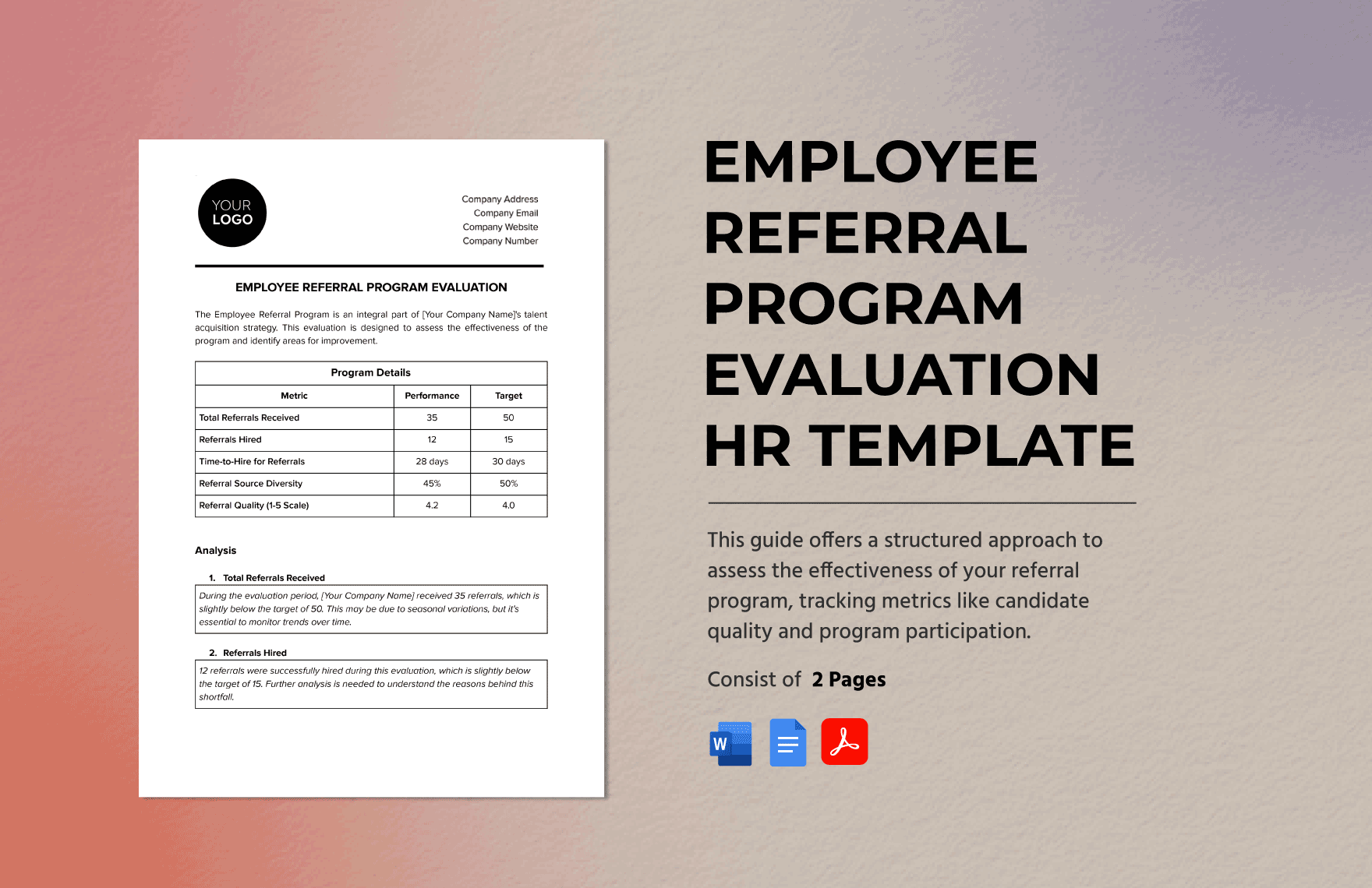 Employee Referral Program Evaluation HR Template