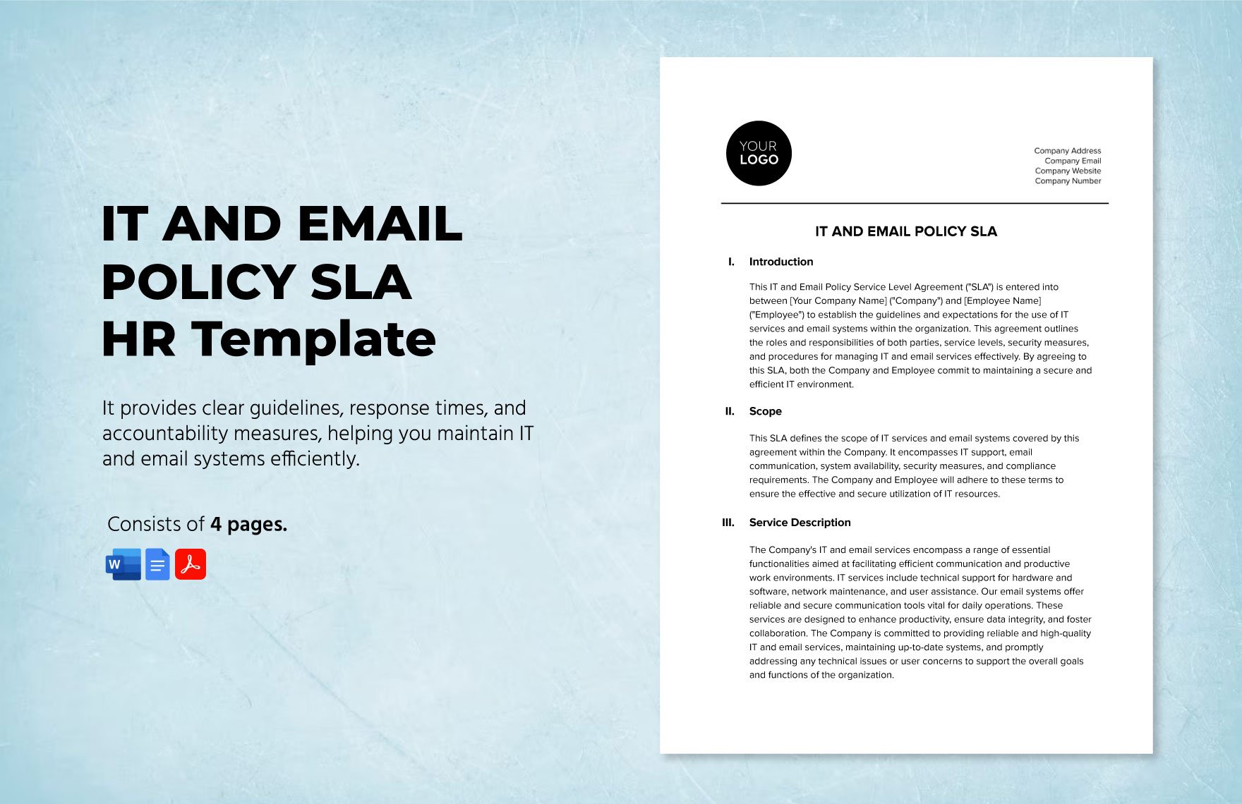 IT and Email Policy SLA HR Template