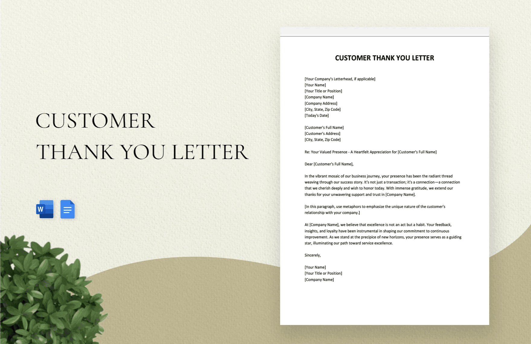 Customer Thank You Letter in Word, Google Docs