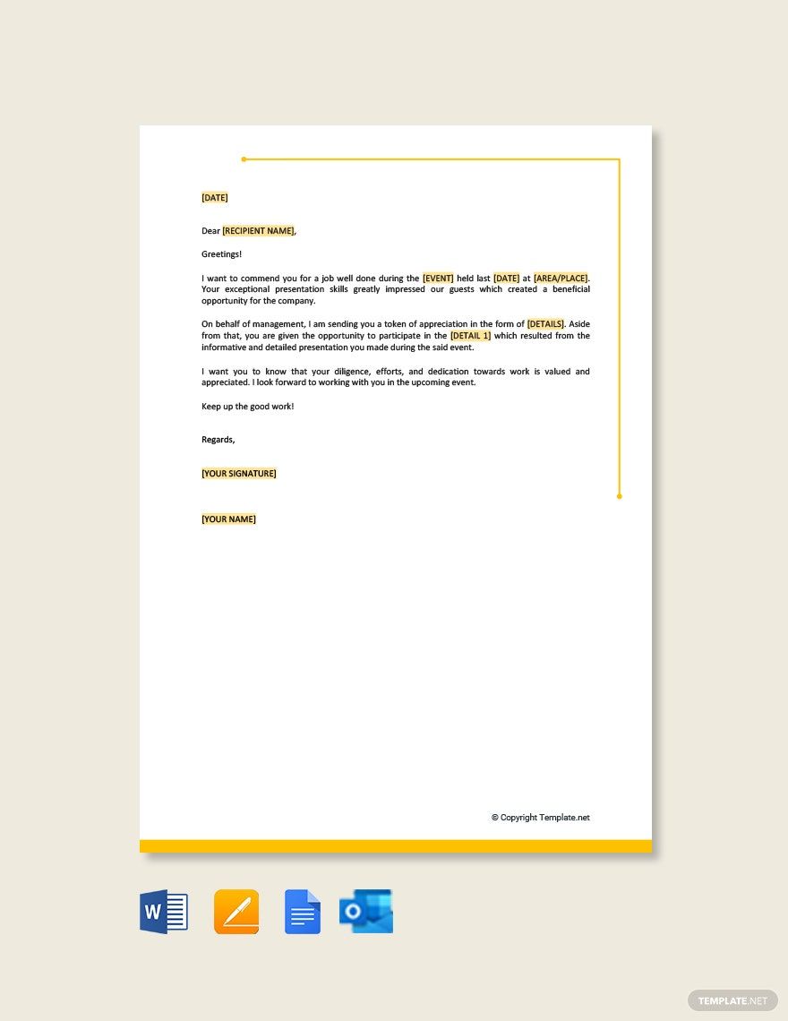 Free Thank You Letter to Employee For Job Well Done Template