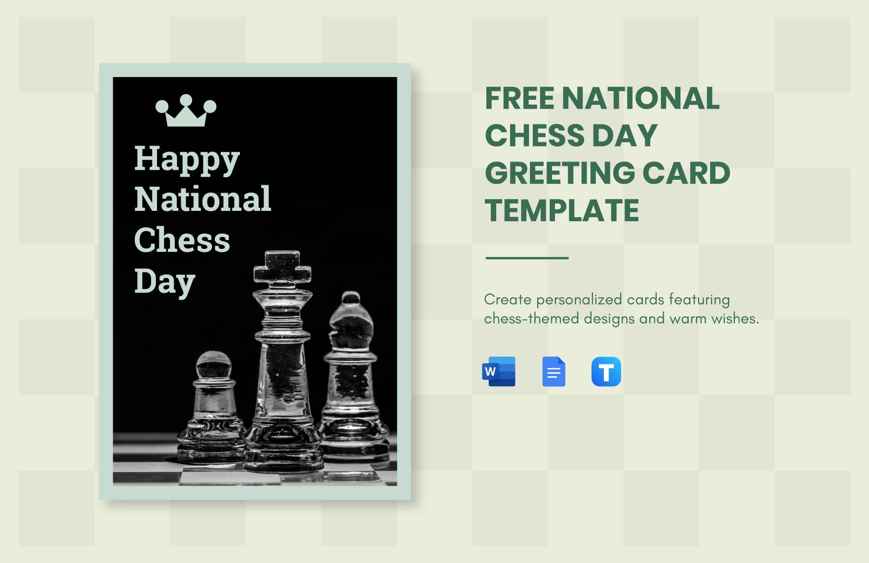 National Chess Day Greeting Card Template