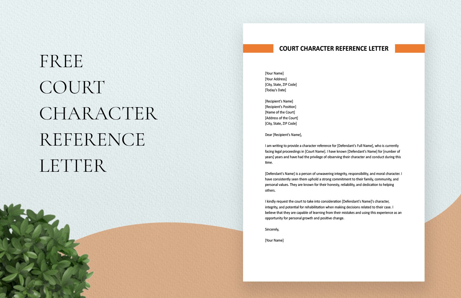 Court Character Reference Letter