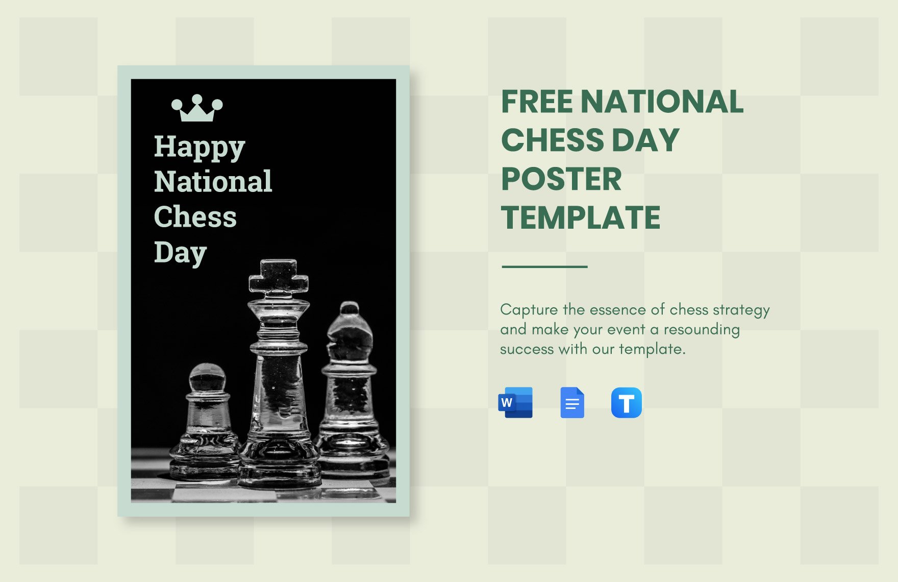 National Chess Day Poster Template in Word, Google Docs