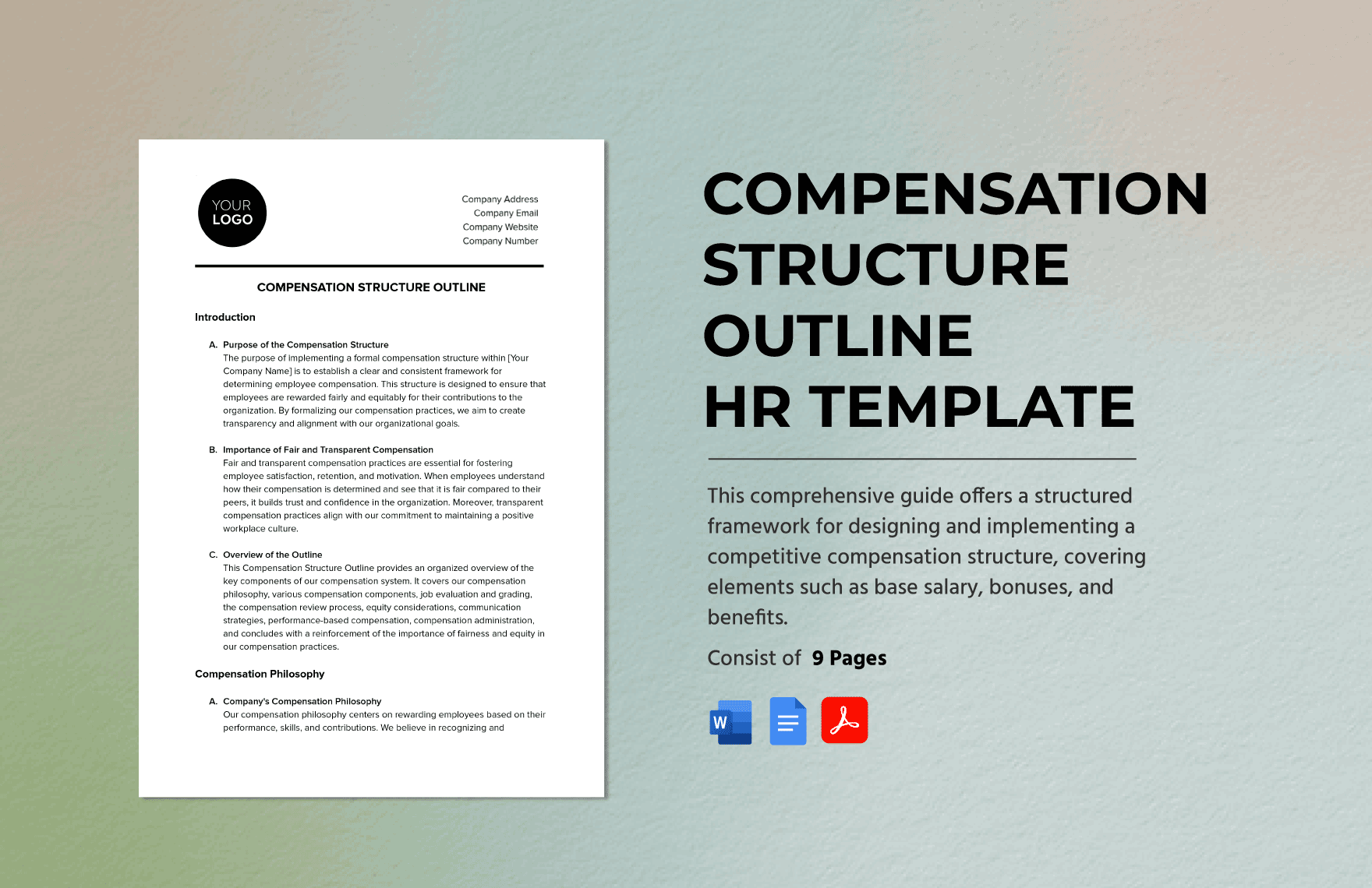 Compensation Structure Outline HR Template