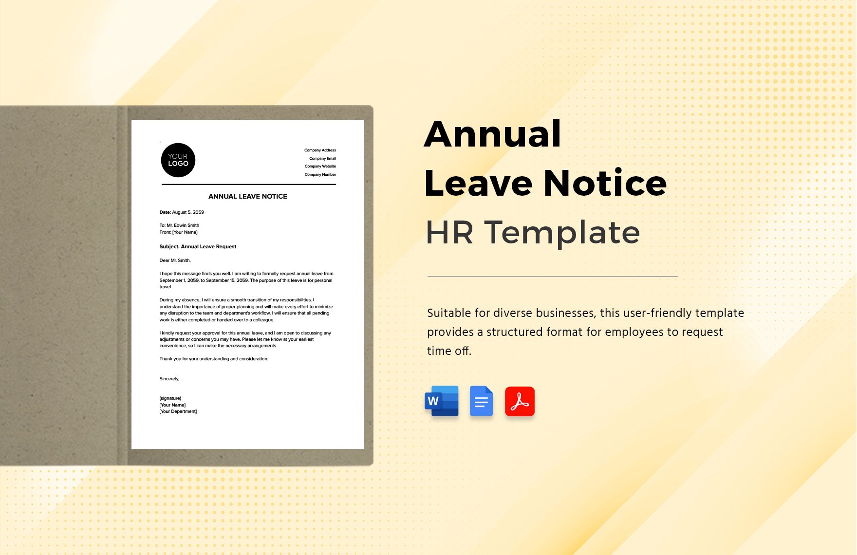 Annual Leave Notice HR Template