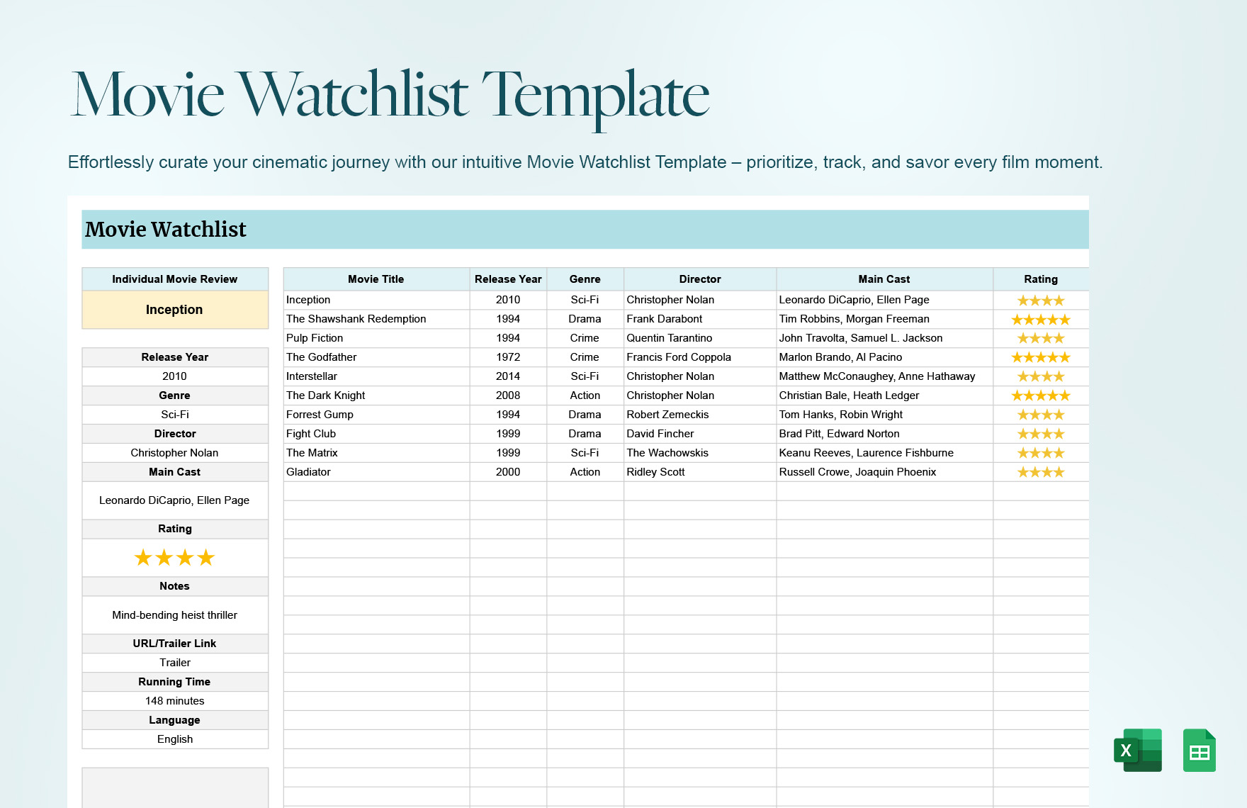 Movie Watchlist Template