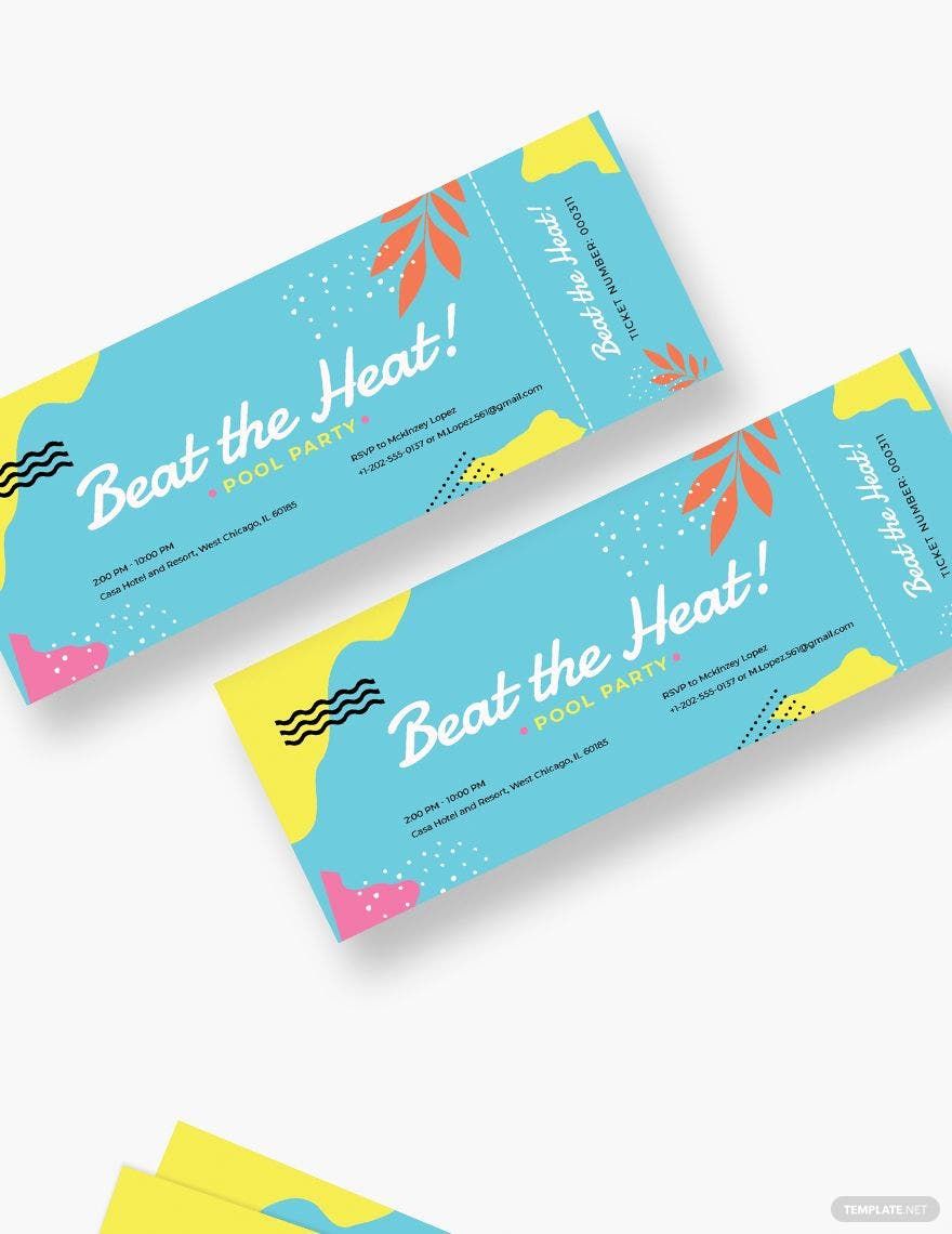 Pool Party Ticket Template