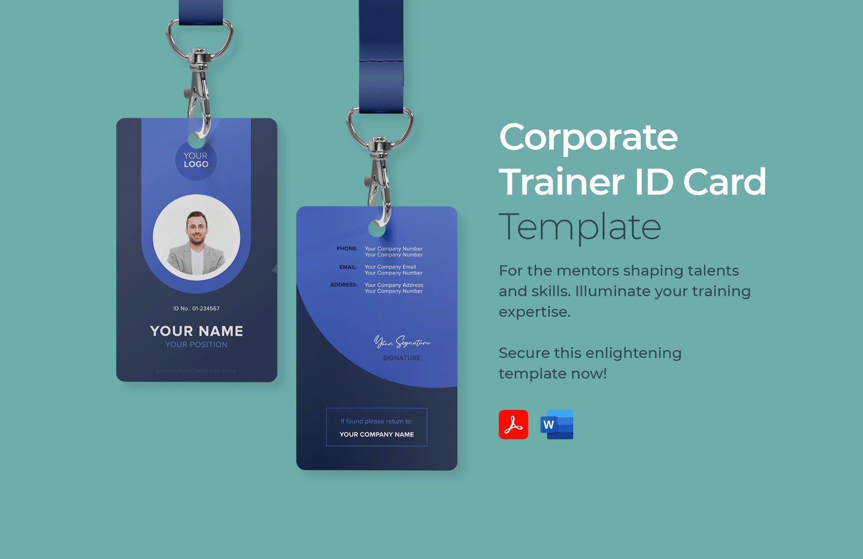 Corporate Trainer ID Card Template