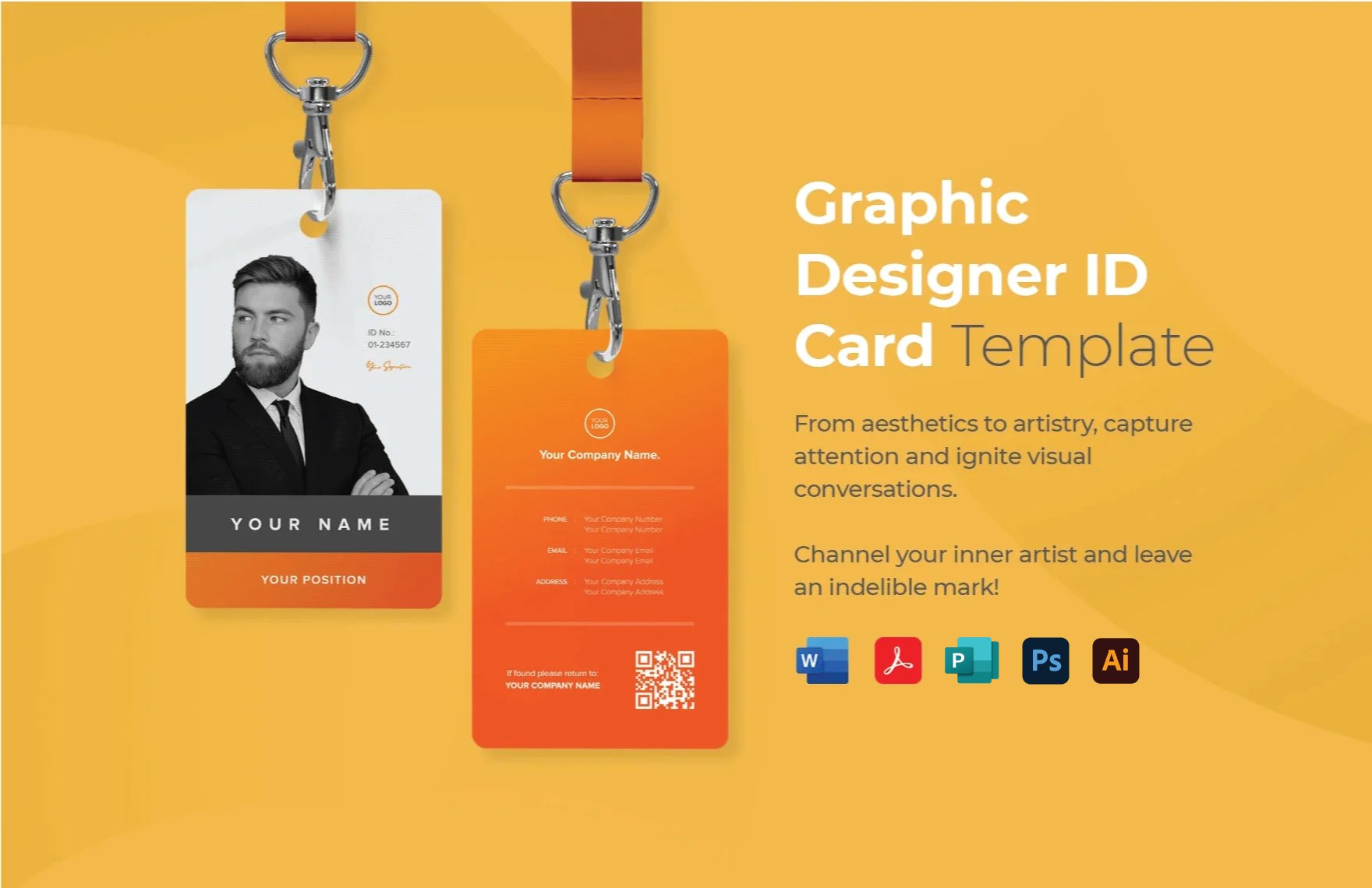 Graphic Designer ID Card Template