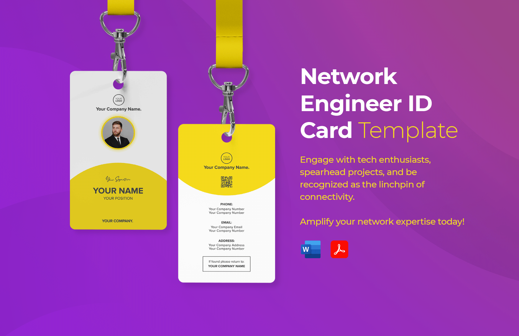 Network Engineer ID Card Template in Word, PDF