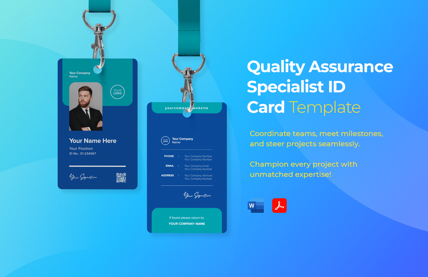 Quality Assurance Specialist ID Card Template in Word, PDF