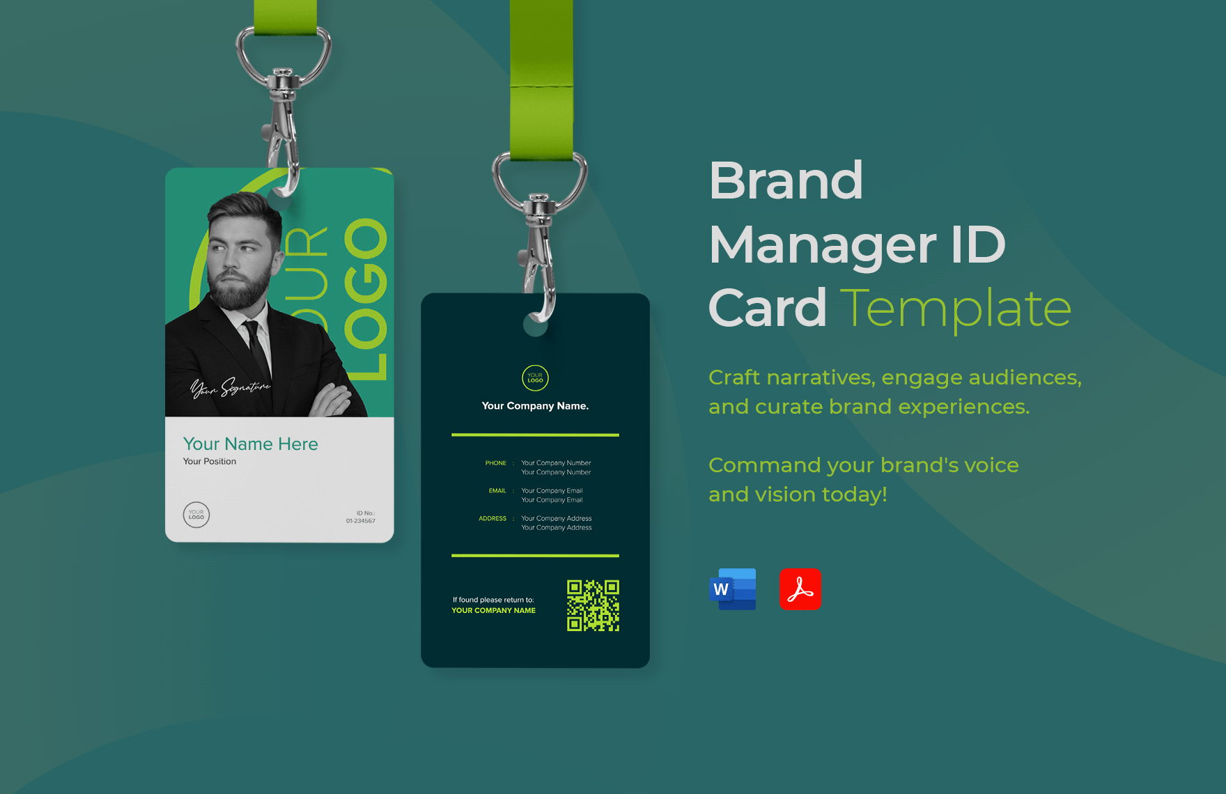 Brand Manager ID Card Template in Word, PDF