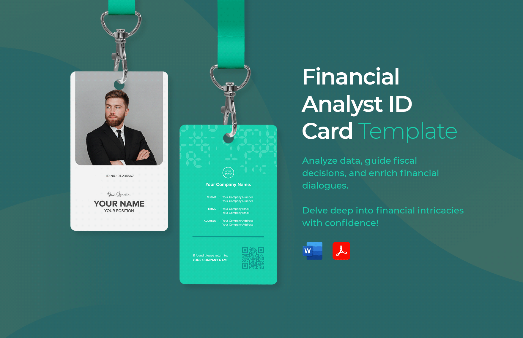 Financial Analyst ID Card Template in Word, PDF