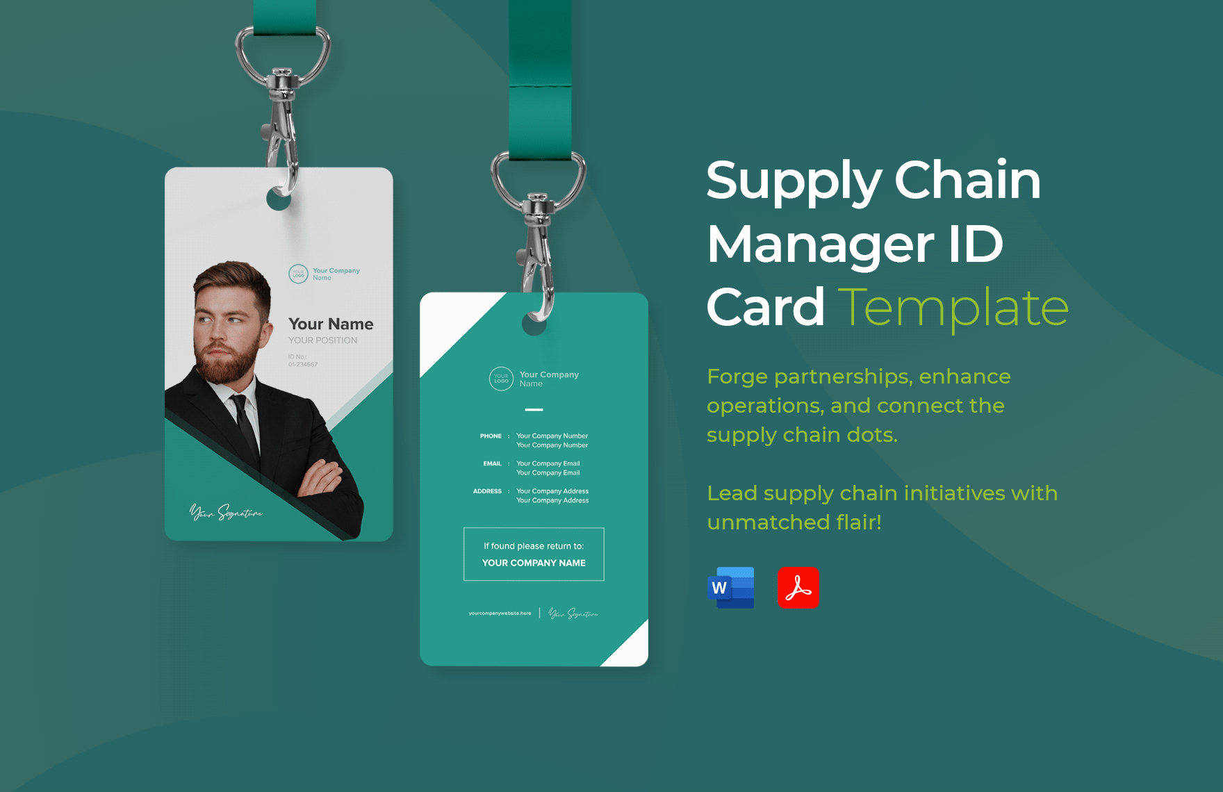 Supply Chain Manager ID Card Template in Word, PDF