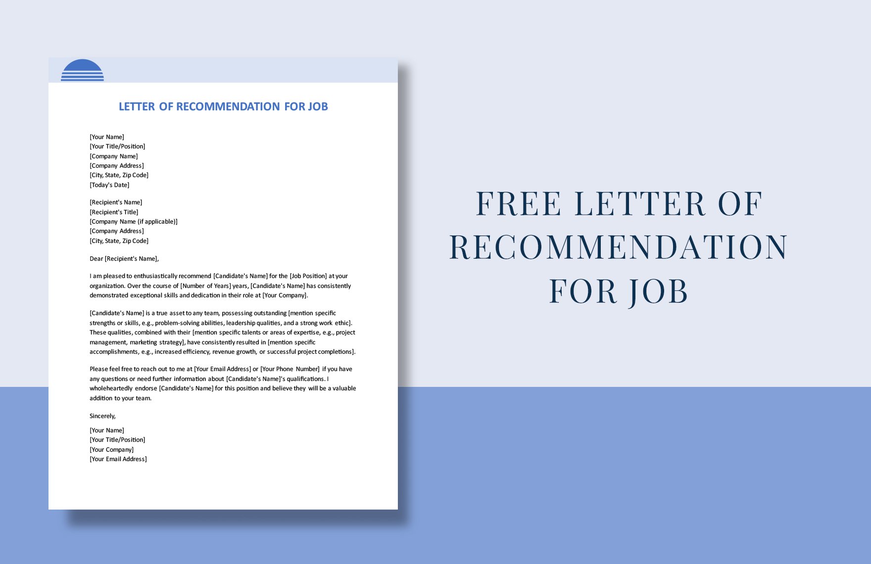 Letter Of Recommendation For Job