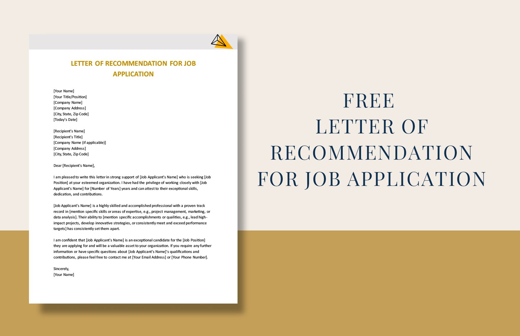 Letter Of Recommendation For Job Application